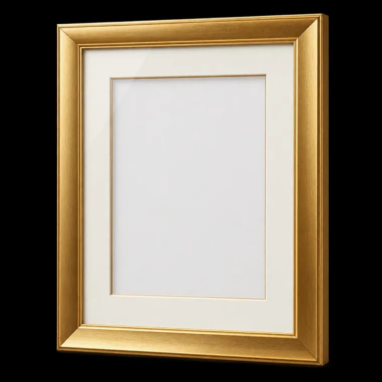 WOLTU Bilderrahmen 30x40, Gold, Massivholz Fotorahmen mit Passepartout – generische KI-Produktillustration