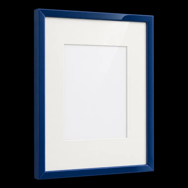 Hama Bilderrahmen Sevilla DIN A3 (29,7x42 cm) (Fotorahmen mit Papier-Passepartout 18x24 cm, Rahmen aus bruchsicherem Kunststoff Glas zum Aufhängen) blau – generische, markenfreie KI-Produktillustration