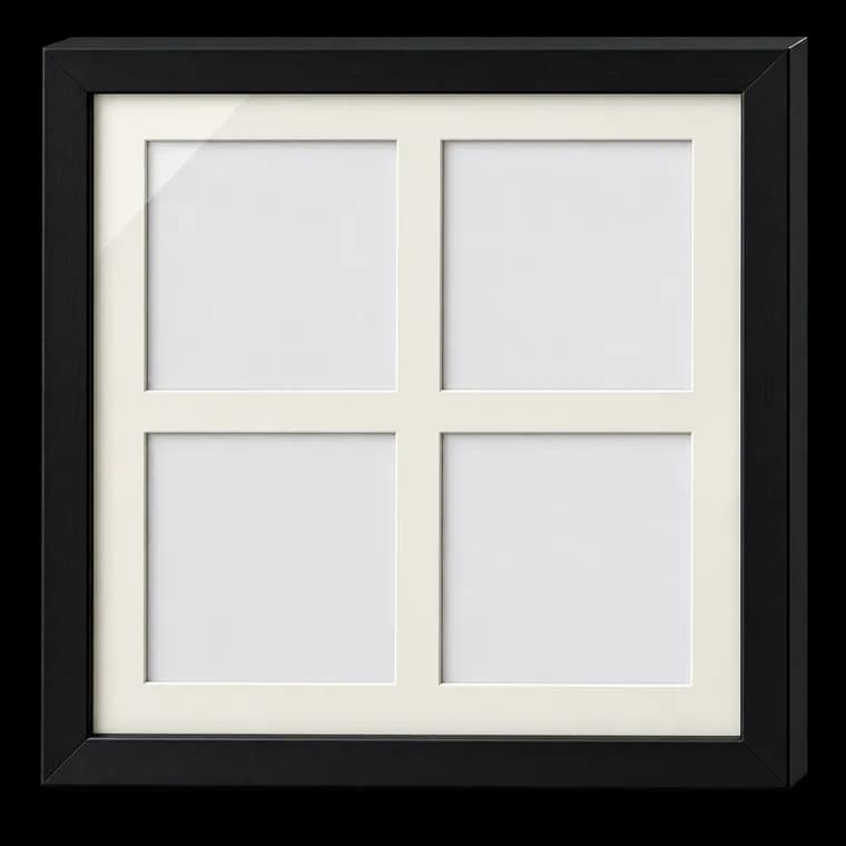 Americanflat 25x25 cm Bilderrahmen Collage Schwarz - Zeigen Sie vier 10x10 cm Fotos an Ihrer Wand an - Bilderrahmen für Mehrere Bilder der Familie - Verbundholz mit Bruchsicherem Glas – generische KI-Produktillustration