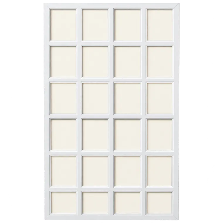 Relaxdays XXL Bilderrahmen Collagen für 24 Bilder in 10 x 15, Hoch- oder Querformat, Kunststoff, HxB 57 x 86 cm, weiß – generische, markenfreie KI-Produktillustration