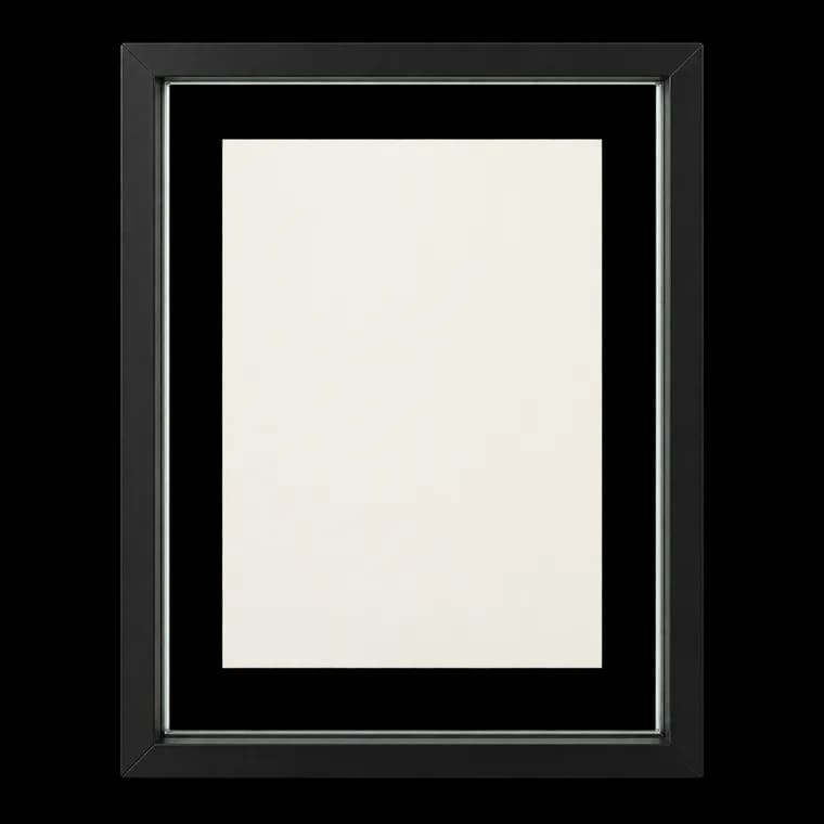 Afuly Schwarz Bilderrahmen 20x25 cm Glas Doppelglas Schwebender Fotorahmen – generische, markenfreie KI-Produktillustration
