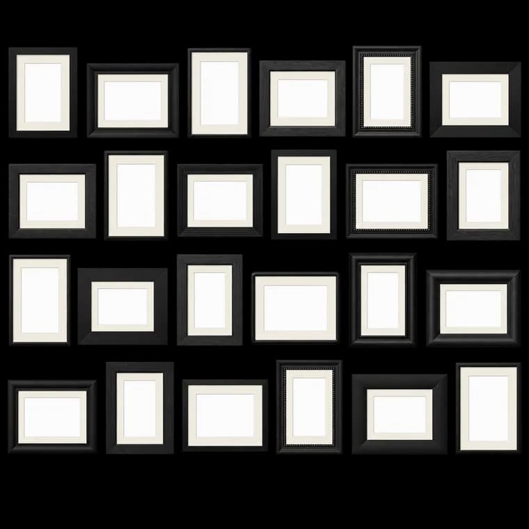bomoe Bilderrahmen 24-teilig für Fotocollagen mit Passepartout – generische, markenfreie KI-Produktillustration