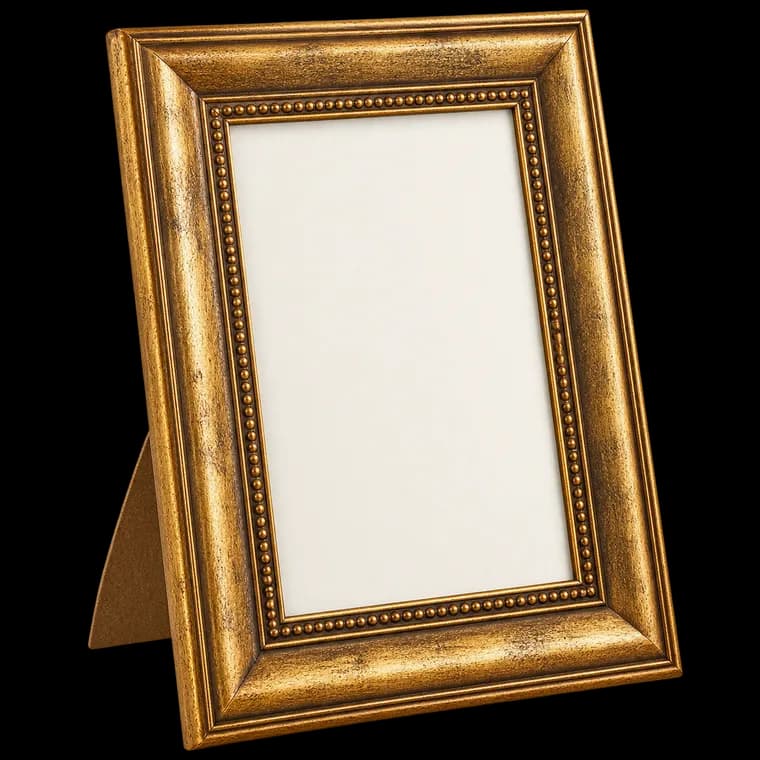 VictoR Bilderrahmen Boho gold in 15x21 cm (A5) - Leiste: 30x16mm - Fotorahmen vintage Deko rustikal - Bilderrahmen gold 15x20 - Landhaus – generische, markenfreie KI-Produktillustration