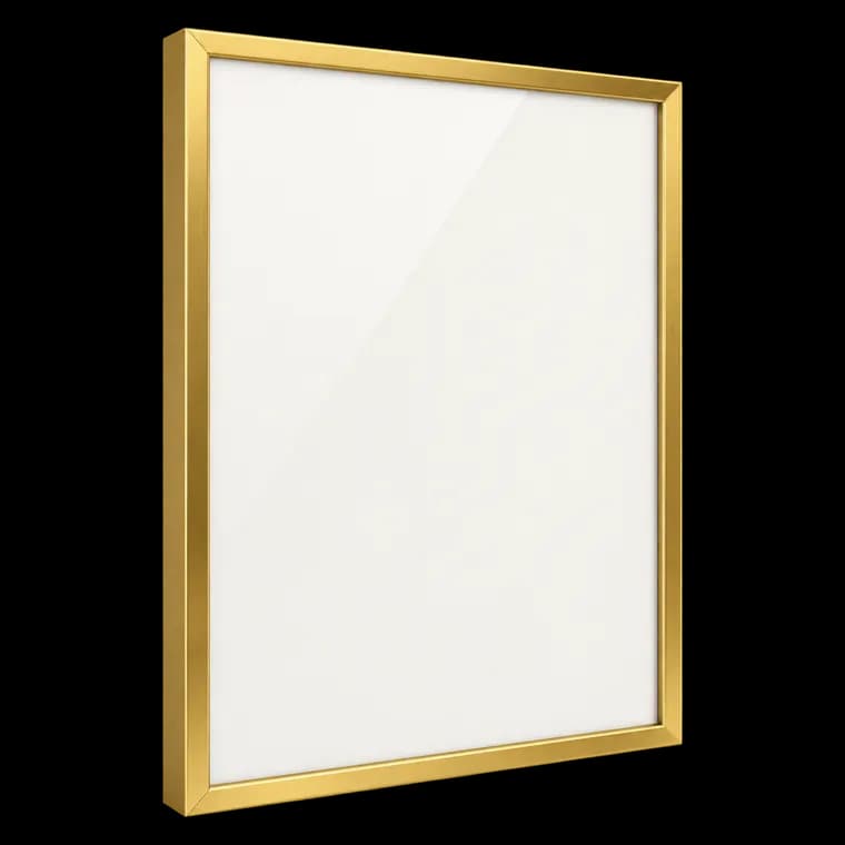 Bilderrahmen 35x45 cm | Modern Fotorahmen Gold mit Acrylglas & UV-Schütz | Bilderrahmen Holz MDF für Fotos, Kunstwerke, Poster & Diplom – generische KI-Produktillustration