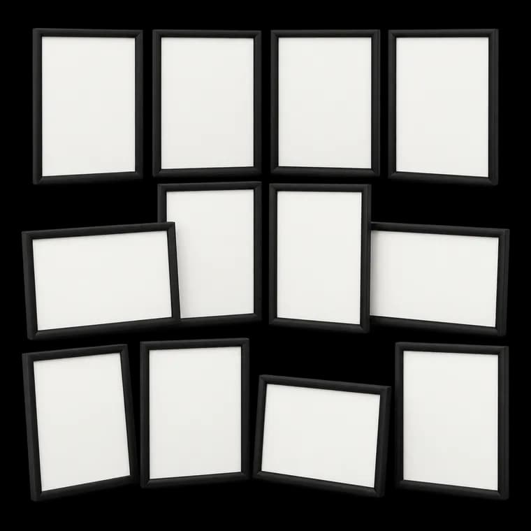 Giftgarden 12 Stück Schwarze Bilderrahmen DIN A4 Set für 21x29,7 CM – generische, markenfreie KI-Produktillustration