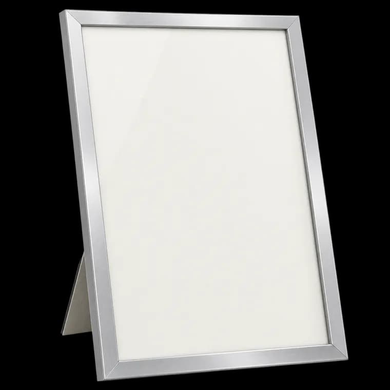 Heimlich Fotorahmen aus Aluminium – DIN A4 21 x 29,7 cm, Silber – generische KI-Produktillustration