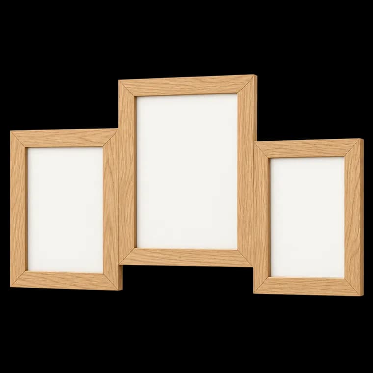 Bilderrahmen für Mehrere Bilder 3 für 10x15 cm und 13x18 cm Fotos, Natur – generische, markenfreie KI-Produktillustration