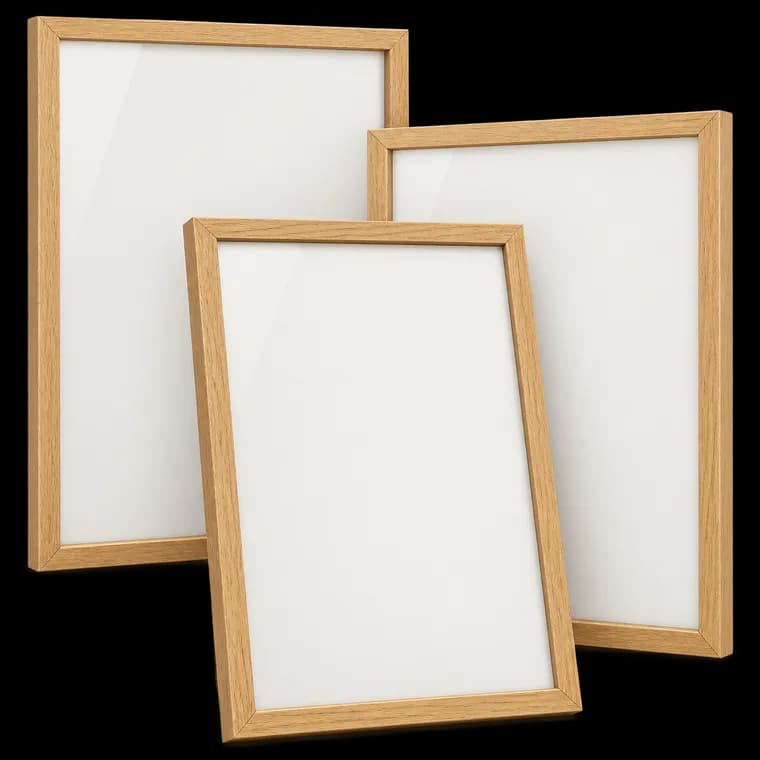 Bilderrahmen A4-21x30cm,Eiche Holz,entspiegeltes Acrylglas,3 Stk – generische, markenfreie KI-Produktillustration