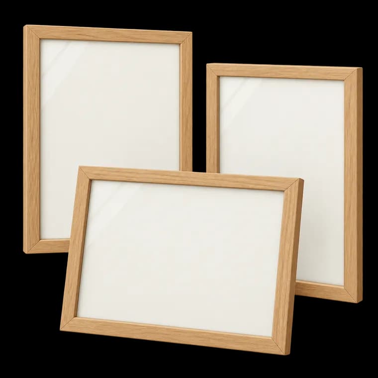 Bilderrahmen A4 Holz Rahmen 3er Set Din 21x29,7cm Fotorahmen – generische KI-Produktillustration