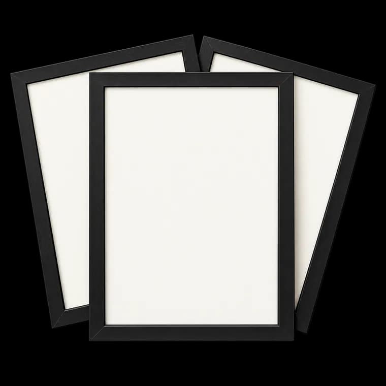 upsimples 3 Pack Bilderrahmen A4, Bilderrahmen Kinderzeichnungen A4,Picture Frame Schwarz für Fotos, Bilder, Poster – generische KI-Produktillustration