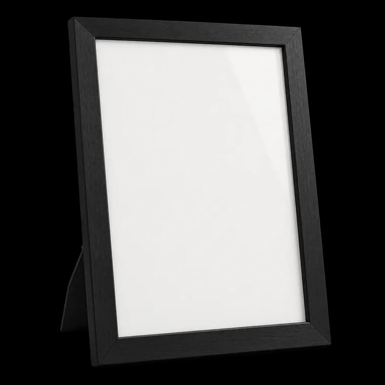 Schwarzer MDF Holz Bilderrahmen 30x40 cm mit bruchsicherem Acrylglas | Moderner Fotorahmen für Wände und Tische – generische, markenfreie KI-Produktillustration