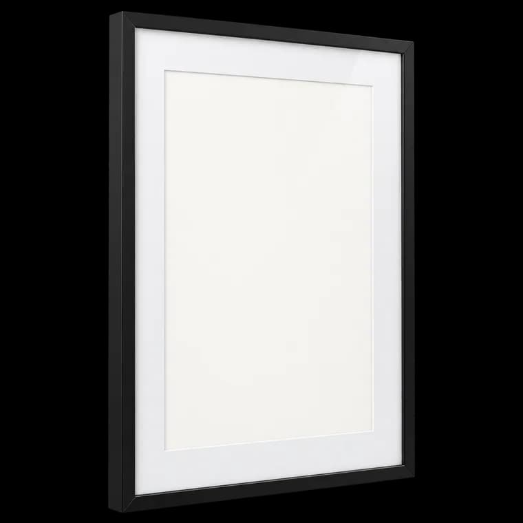 Americanflat Bilderrahmen 35x50 cm Schwarz - Bilderrahmen 30x45 cm mit Passepartout - Fotorahmen mit poliertem Plexi-Scheibe – generische KI-Produktillustration