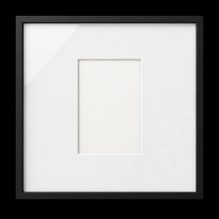 Americanflat Bilderrahmen 40x40 cm Schwarz - Bilderrahmen 13x19 cm mit Passepartout - Fotorahmen mit poliertem Plexi-Scheibe – generische KI-Produktillustration