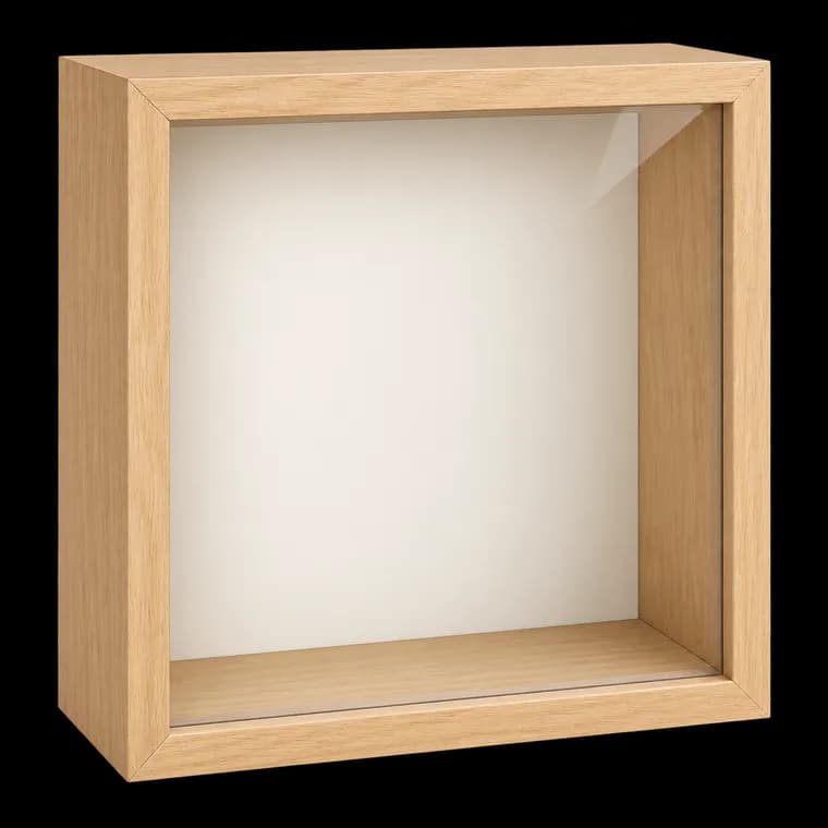 NVIYAM 3D Bilderrahmen, Bilderrahmen 20x20, holzrahmen zum Befüllen, Objektrahmen Tief zum Befüllen, 3D Rahmen für Blumen, Objekte, Hochzeitsstrauß,Karten & DIY-Dekorationen oder Erinnerungsstücke – generische, markenfreie KI-Produktillustration
