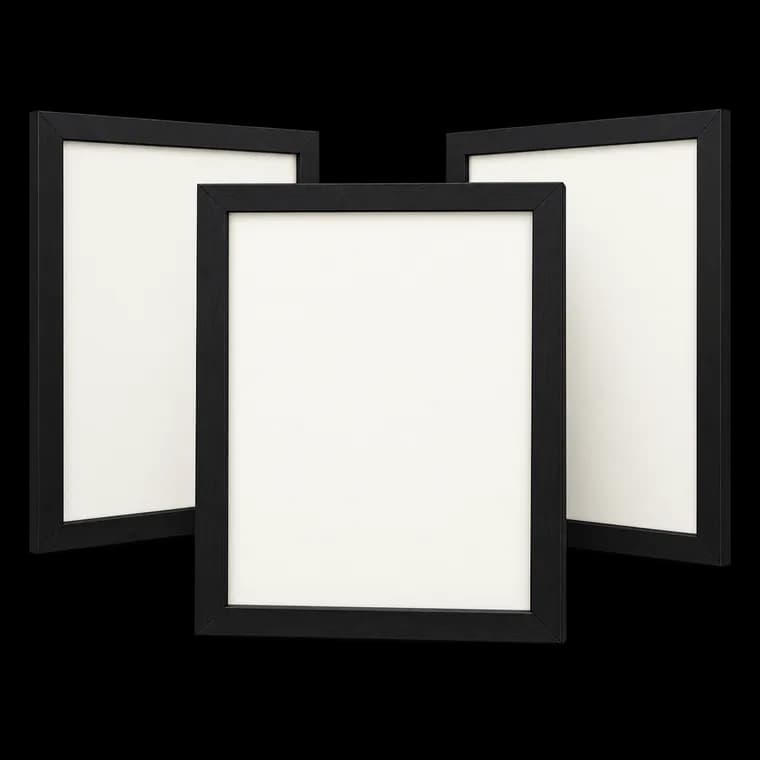 Bilderrahmen 50x70 cm Schwarz 3er Pack, MDF – generische, markenfreie KI-Produktillustration