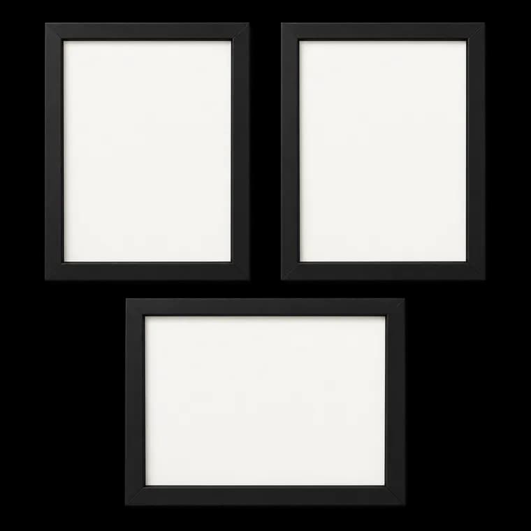 Bilderrahmen 30x40 cm Schwarz 3er Pack, MDF – generische KI-Produktillustration