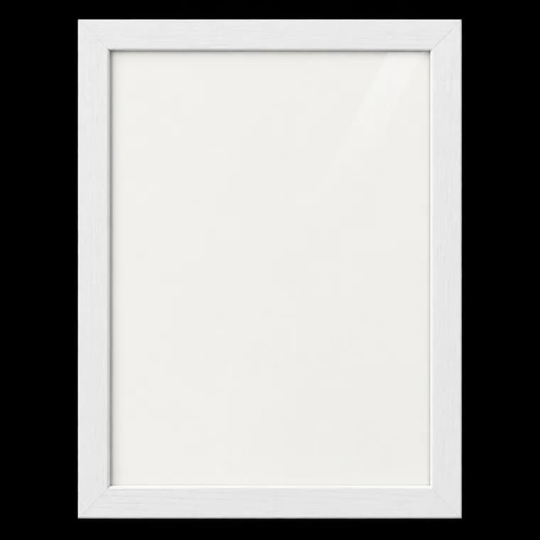 MEGAROOM Bilderrahmen 30x40 cm Weiss – Großer Posterrahmen mit Splitterschutz-Plexiglas – Robuste MDF-Holzmaserung für Wandgalerien & Kunstwerke – Sicherer Halt – 1er Set – generische, markenfreie KI-Produktillustration