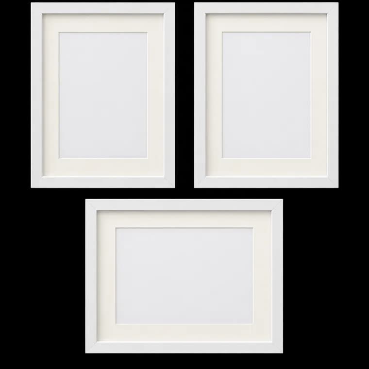Bilderrahmen 30×40 cm Weiß, stabiles MDF-Holz Rahmen,3er Set-mit Passepartout 21x30 cm (A4),bruchsicheres Acrylglas zum Aufhängen für Fotos Bilder & Poster – generische, markenfreie KI-Produktillustration
