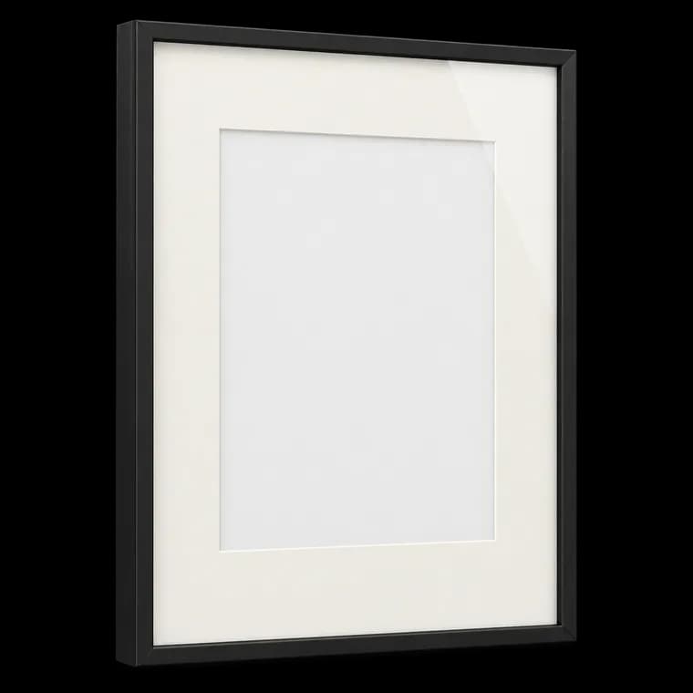 Bilderrahmen 30x40 Schwarz – rahmen 30x40 cm mit bruchsicherem Acrylglas und Passepartout - Leichtgewicht 30x40 cm bilderrahmen für Poster, Bilder, Diplome - Wand Dekoration – generische, markenfreie KI-Produktillustration