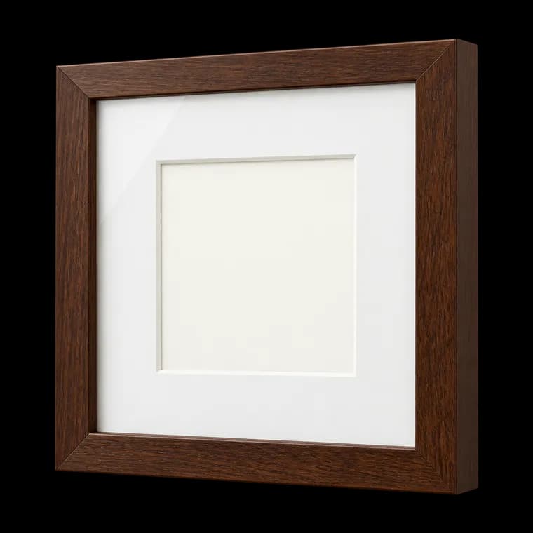 Feihorrm Bilderrahmen, Fotorahmen aus Eiche, Mit gehärtetem Glas, Für 20x20 cm-Fotos ohne Passepartout oder 9x9 cm-Fotos mit Passepartout, Fotorahmen aus Massivholz (Dunkel Braun, 20x20 cm/ 1x) – generische, markenfreie KI-Produktillustration