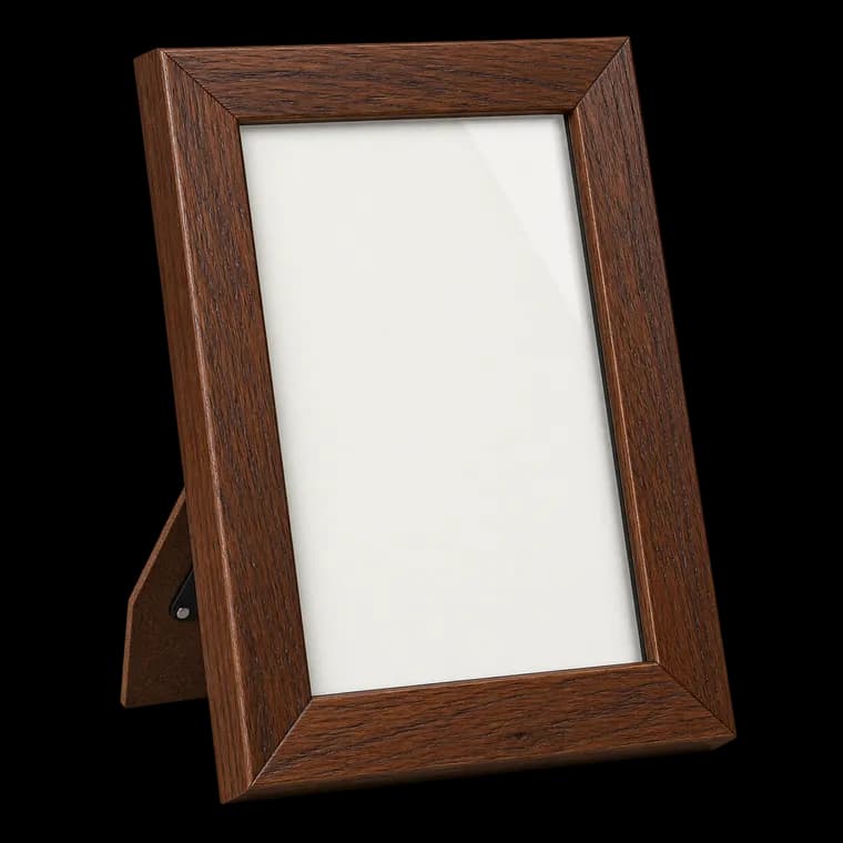 Feihorrm Bilderrahmen, 10x15 cm Fotorahmen aus Eiche, Mit gehärtetem Glas, Fotorahmen aus Massivholz, Geeignet für Wand- und Tischdisplays (Dunkel Braun, 10x15 cm/ 1x) – generische, markenfreie KI-Produktillustration