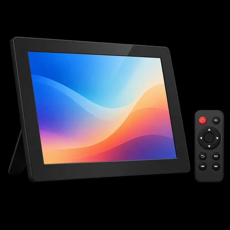 OBVHNUA Digitaler Bilderrahmen 10,1 Zoll IPS, ohne WLAN, Fernbedienung – generische KI-Produktillustration
