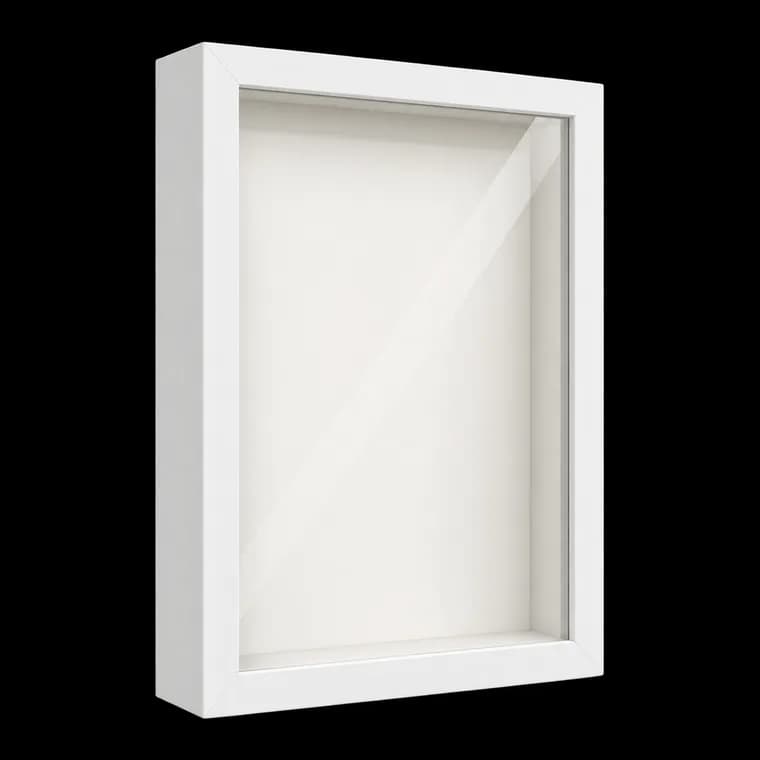 Tiefer Bilderrahmen zum Befüllen, 20x29 cm, 3D Rahmen A4 mit Premium-Plexiglas für Fotos, DIY-Kunst, Medaillen & Trockenblumen - Wand- oder Tischdekoration (Weiß) – generische, markenfreie KI-Produktillustration