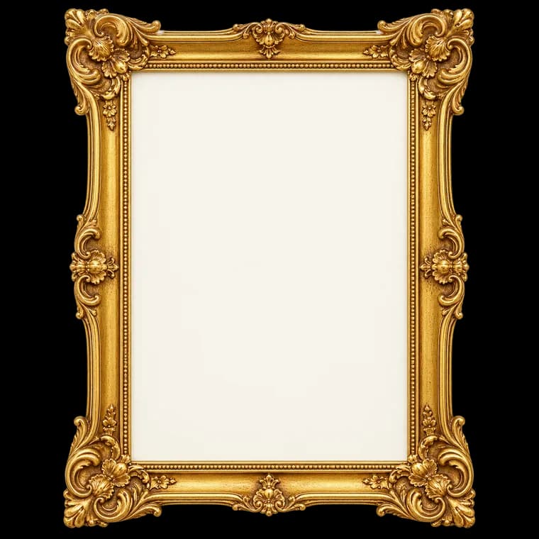Bilderrahmen A4 21x30 cm Gold – Barock Vintage Rahmen im Antik Look für Poster, Fotos & Urkunden – Mit bruchsicherem Acrylglas – Dekorativ & Elegant – Perfekt für Wohnzimmer, Büro oder Galerie – generische, markenfreie KI-Produktillustration