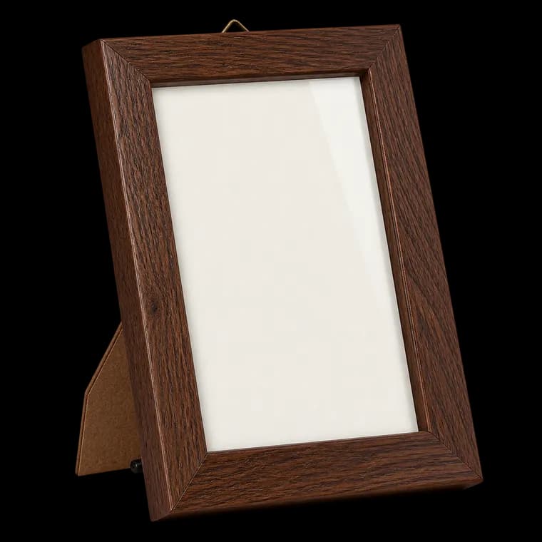 Feihorrm Bilderrahmen, 10x15 cm Eiche Bilderrahmen, Mit gehärtetem Glas, Massivholz Fotorahmen, Geeignet für Wand- und Tischdisplays (Dunkel Braun, 10x15 cm/ 1x) – generische, markenfreie KI-Produktillustration