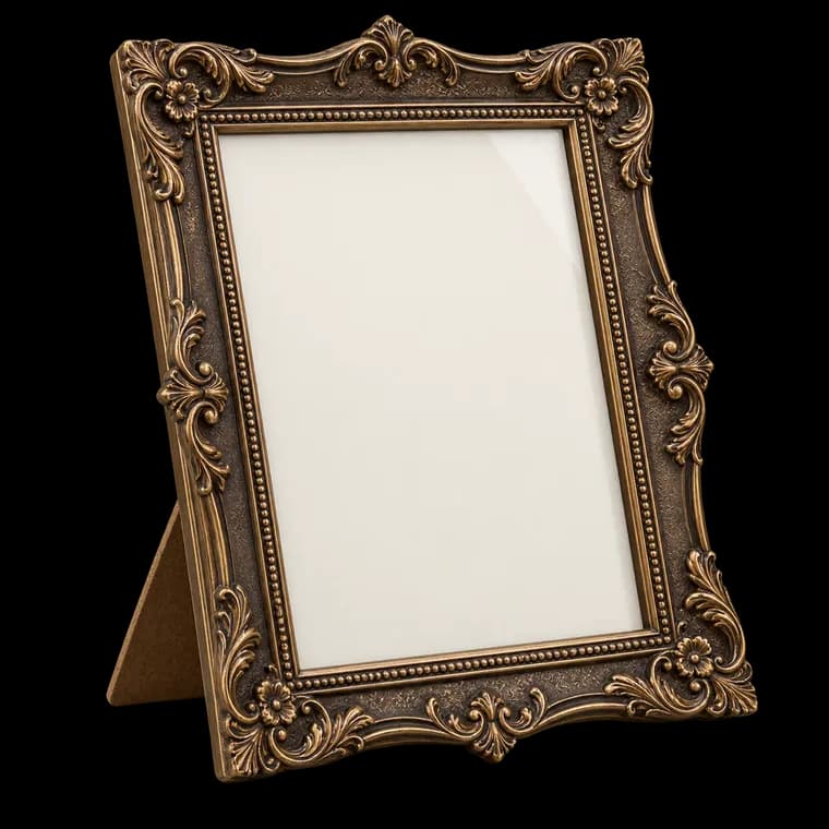 Bilderrahmen, Antik-Bronze, 20,3 x 25,4 cm, kunstvolle Rahmen, mit Glasfront, für Tischfotos und Wandbehang, viktorianischer Posterrahmen, 20,3 x 25,4 cm – generische, markenfreie KI-Produktillustration