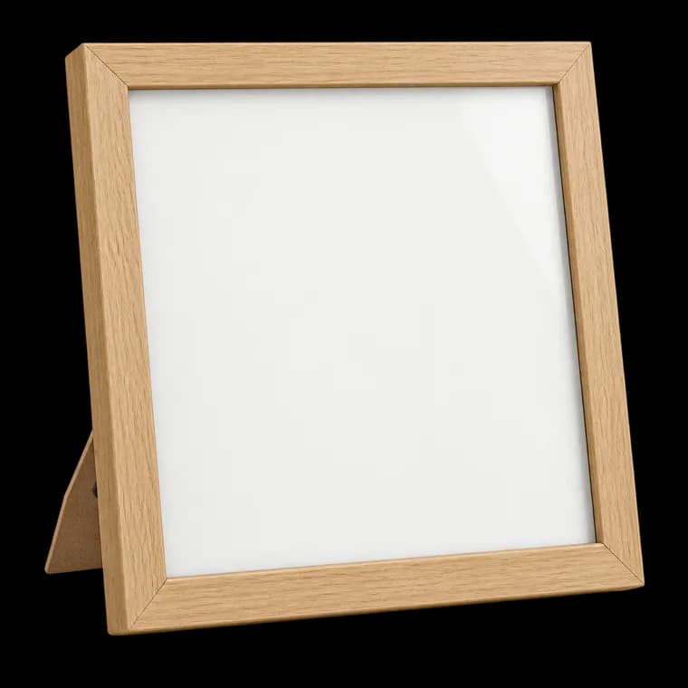 Bilderrahmen 30x30 cm, 1 Stück, Stabiler MDF Rahmen, Vielseitig für Wand- und Tischmontage, Natürliche Holzoptik – generische, markenfreie KI-Produktillustration
