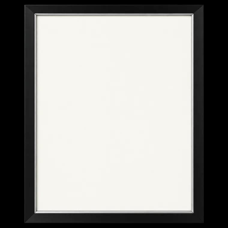 My Frames' Bilderrahmen 80 x 100 cm | Farbe: Schwarz-Silber | eleganter Rahmen - schwarzes Finish - Kante silber – generische, markenfreie KI-Produktillustration