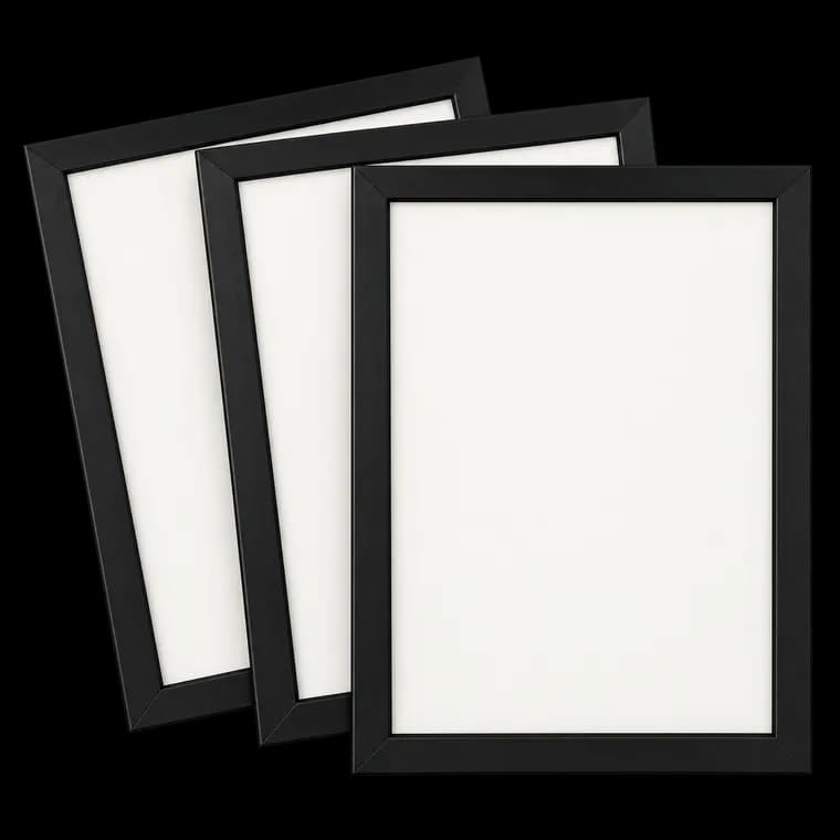 upsimples 3 Pack Bilderrahmen 30x40 Schwarz, Wandbilder Rahmen für Fotos – generische, markenfreie KI-Produktillustration